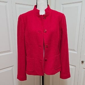 Talbots Red Blazer Tailored Structured Jacket 10P